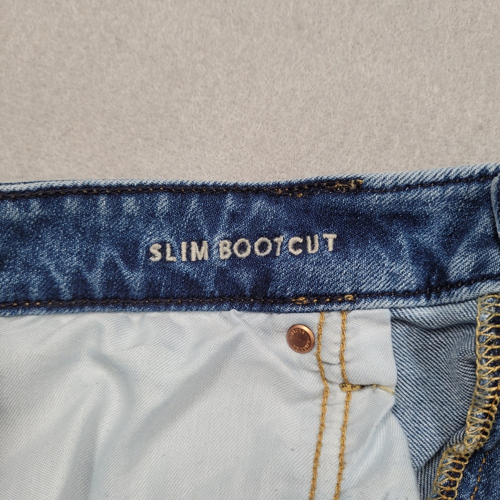 American Eagle Mens Slim Bootcut Easyflex Distressed Blue Jeans 33x32 - Picture 5 of 14